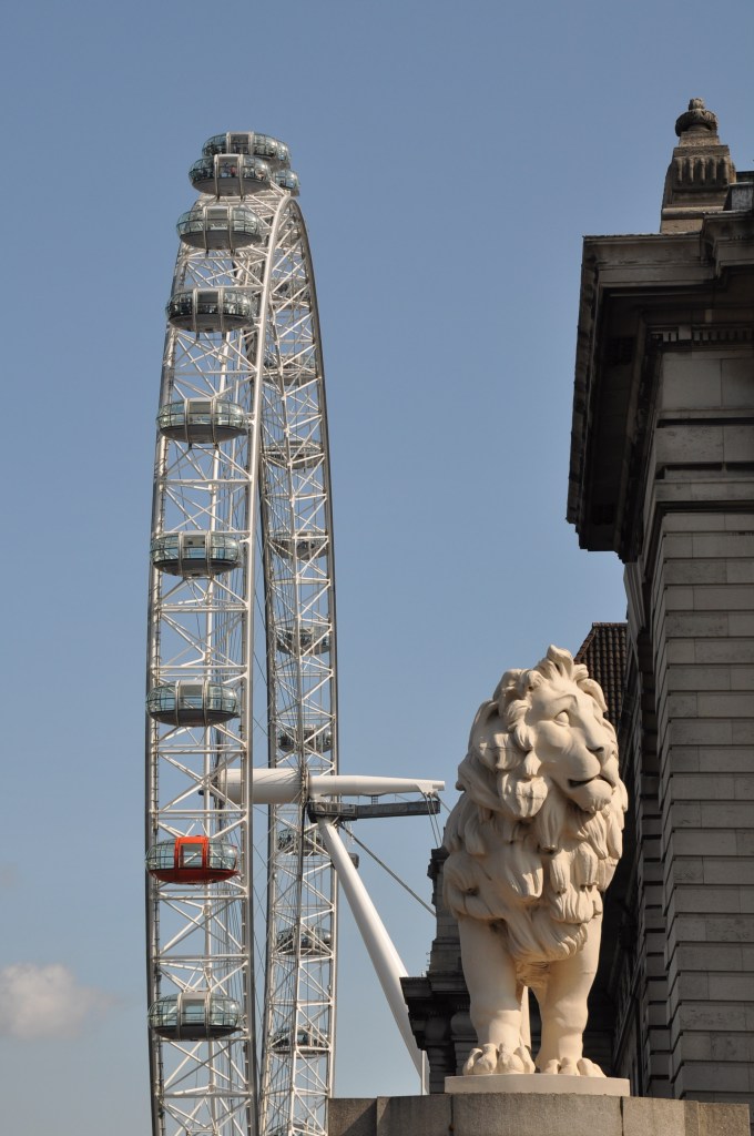 London eye and South Bank Lion - from Albert Embankment