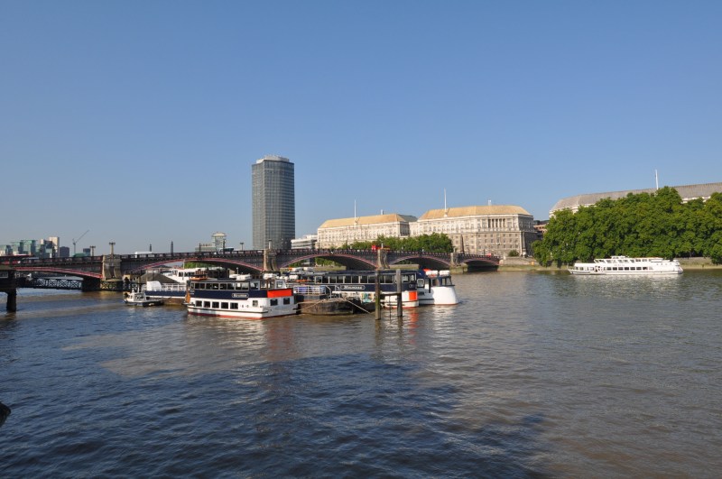 Towards Lambeth Bridge from Albert Embankment - morning