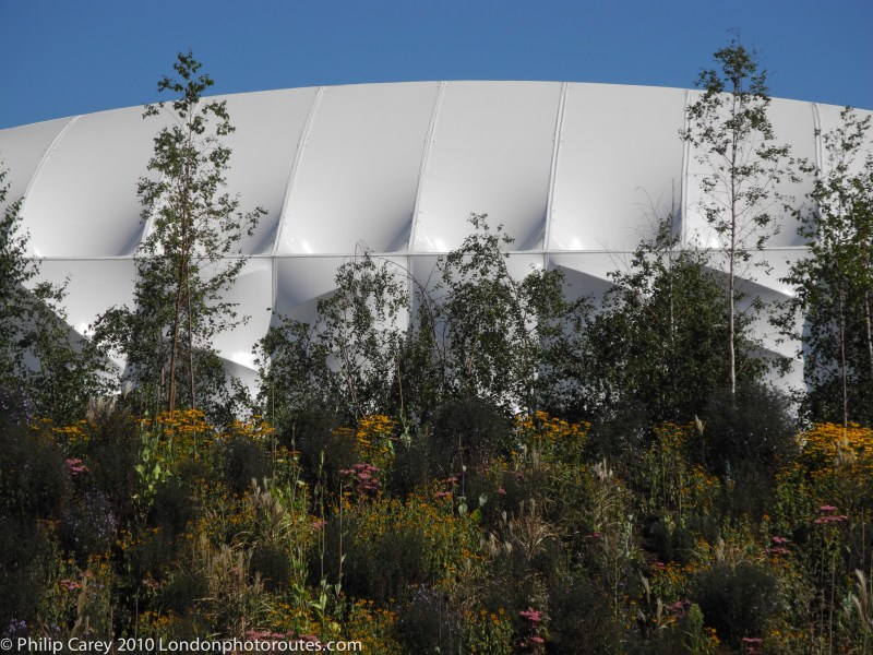 basketball arena from the viewing park