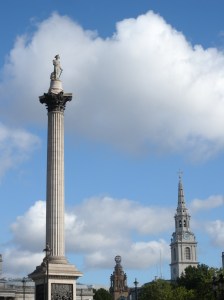 Nelsons Column -with St Martins from near Admiralty Arch