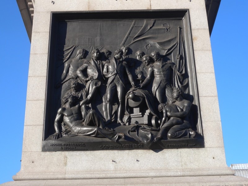 Nelsons Column -Base depicting Nelson in 1801 Copenhagen