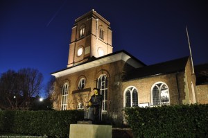 St Thomas More Church at night