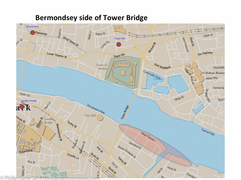 Bermondsey Tower Bridge map Bermondsey Tower Bridge map