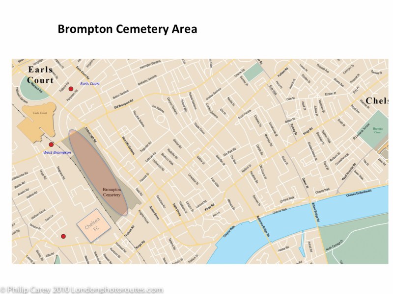 Brompton cemetery map