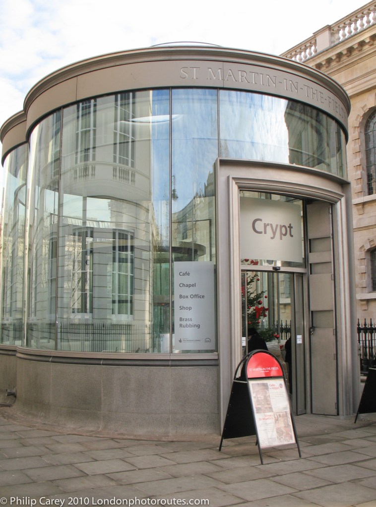 The crypt is linked to St Martin in the Field Church