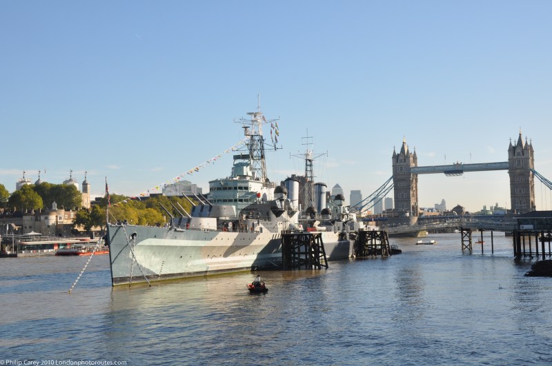 HMS Belfast and Tower Bridge fro the Queens Walk