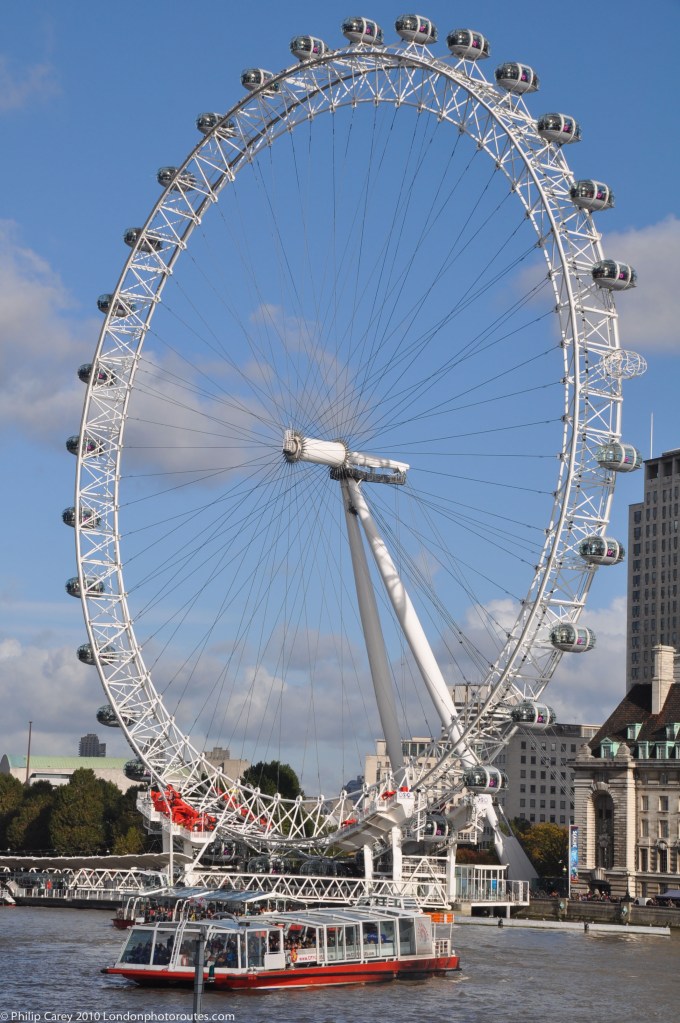 London Eye from Victoria Embankment by Westminster Bridge