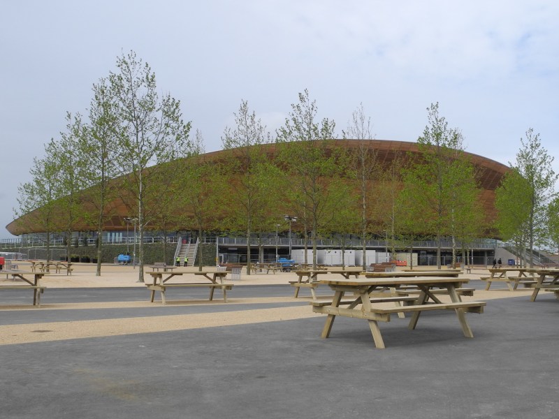 Velodrome though trees