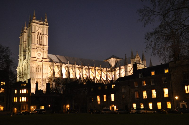 Westminster Abbey from Deans Yard - Night