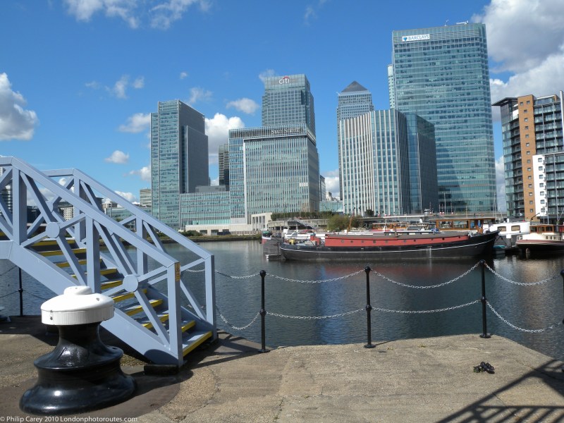 Docklands view by Bridge House Quay - Blackwall Basin