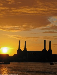 Battersea Power Station from Vauxhall Bridge at Sunset