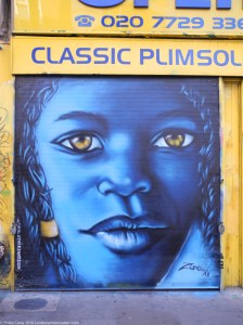 Blue Girl - Shop Shutters- Brick Lane