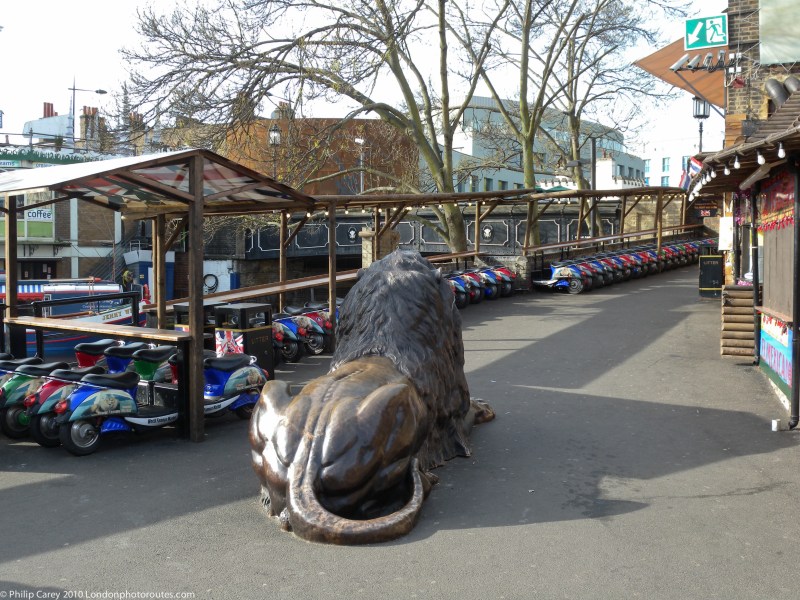Camden market food area before it opens