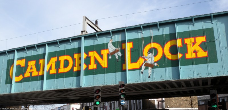 Camden Lock Sign on Bridge