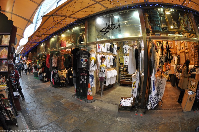 Fish eye view of Camden Lock market