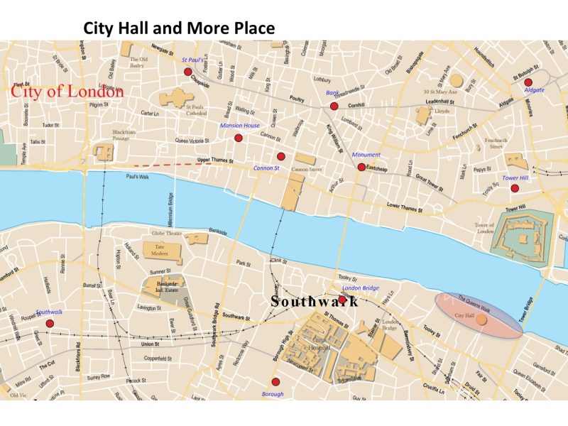 City Hall and More Place map