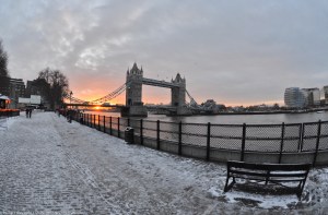 View of Tower Bridge from outside the Old Billingsgate market
