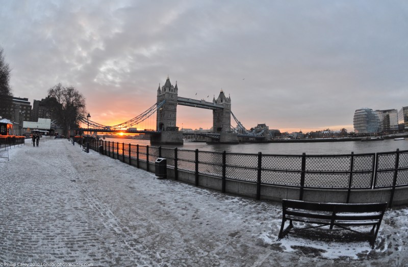 View of Tower Bridge from outside the Old Billingsgate market