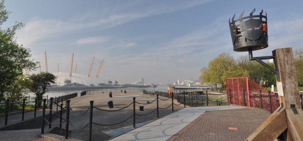 London Runs and Photo Routes - East India Dock Basin - towards O2 dome
