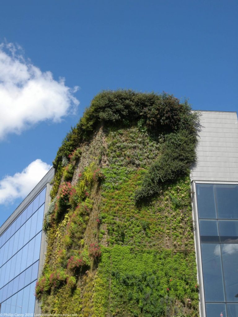 London Runs and Photo Routes - Office Building - Vertical Garden - Orchard Place underneath Lower Lea Crossing