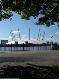 London Runs and Photo Routes - The O2 Dome from near Blackwell Pier - East India Dock