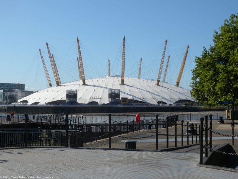 London Runs and Photo Routes - The O2 Dome from near Orchard Wharf - East India Dock