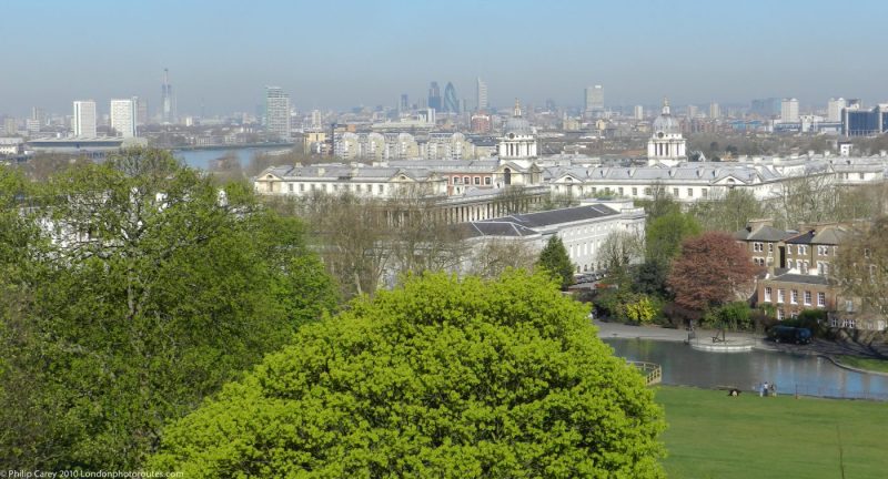London Runs and Photo Routes -Docklands and the Maritime Museum from the East of Greenwich Park
