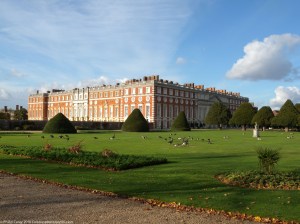 Hampton Court from side of Fountain Court Garden
