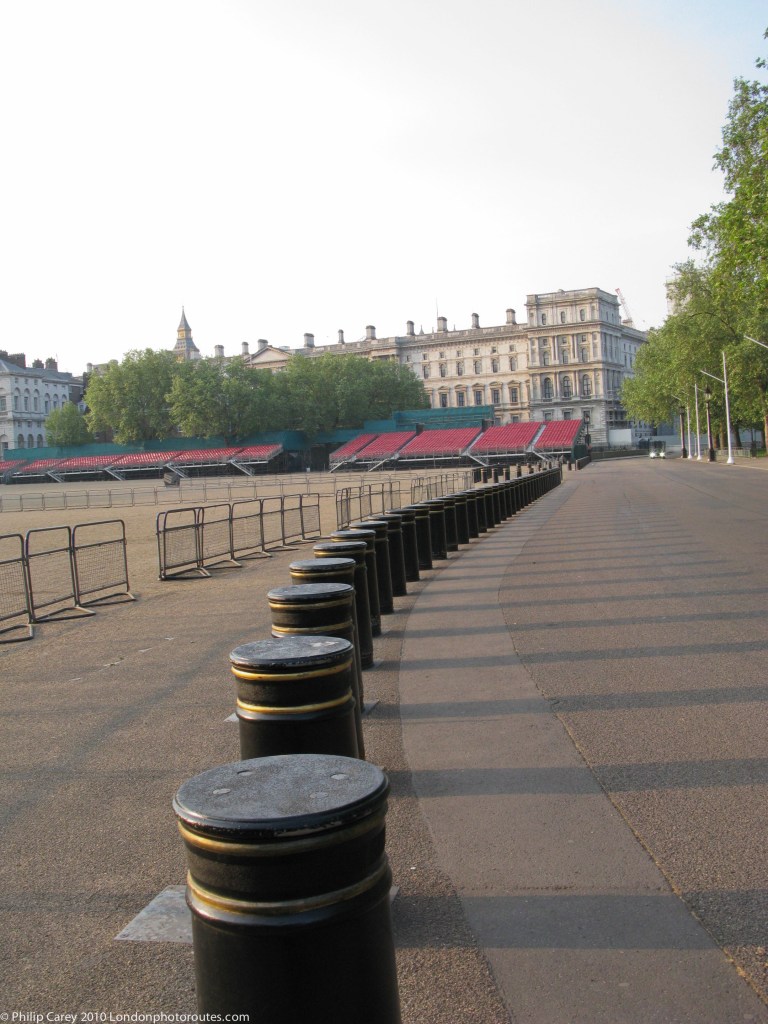 Bollards leading to Downing Street in Horse Guards Parade