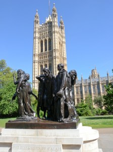Victoria Tower and The Burghers of Calais by Rodin - Victoria Tower Gardens