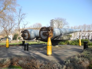 Side view of Shells from the 15 inch guns of HMS Ramilles (1916)