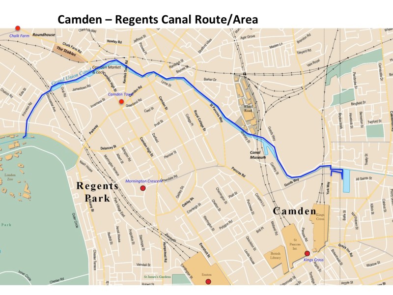 Map Camden regens canal