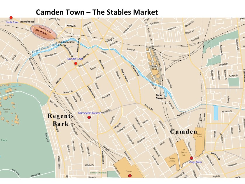 Map Camden Town - the Stables Matket
