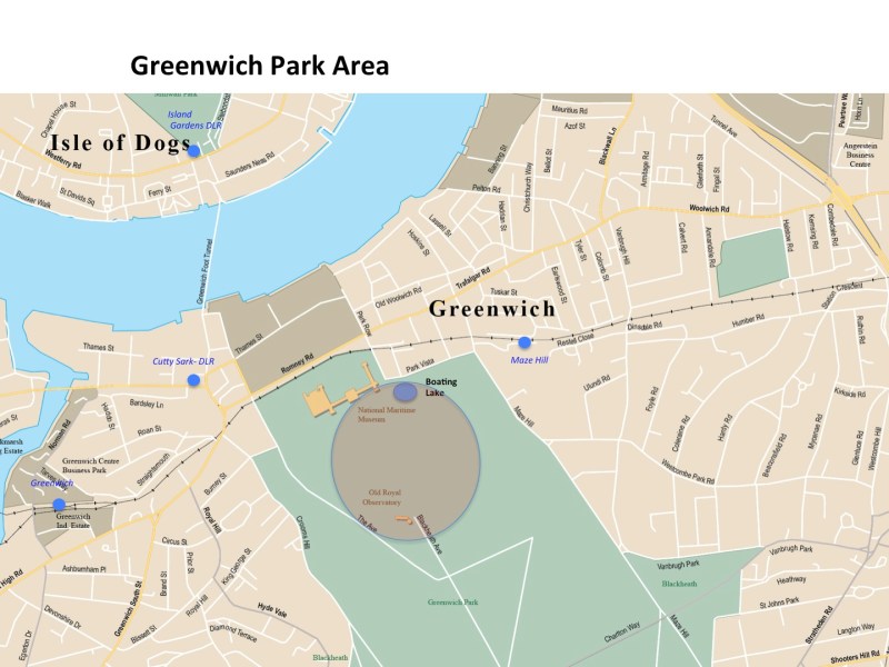 London Runs and Photo Routes - Map Greenwich Park