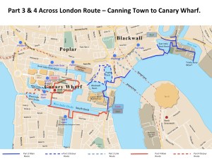 Map Part 4 across London route - South Dock to Westferry