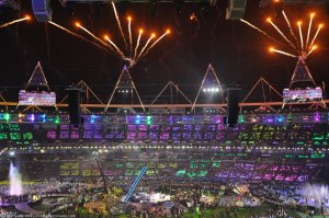 Start of the Closing Ceremony Fireworks