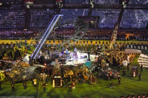 Stage is set for Coldplay and 'Festival of the Flame' concert.