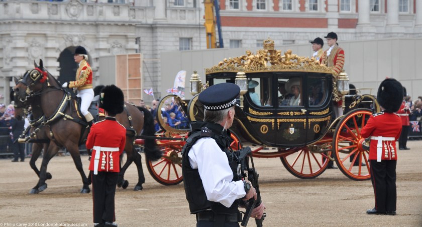 Armed Police Guard and Royal Coach - Royal Wedding 2011