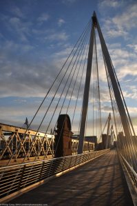 London Runs and Photo Routes - Golden Jubilee Bridge - Embankment Central London - Sunrise