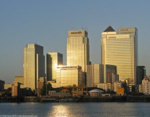 London Runs and Photo Routes -Canary Wharf - Sunrise on the Buildings