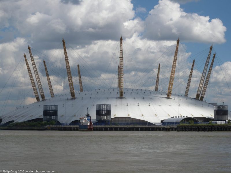 London Runs and Photo Routes - The O2 Dome from the Gun Pub