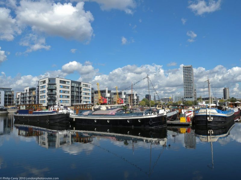 London Runs and Photo Routes -poplar_dock view with Boats
