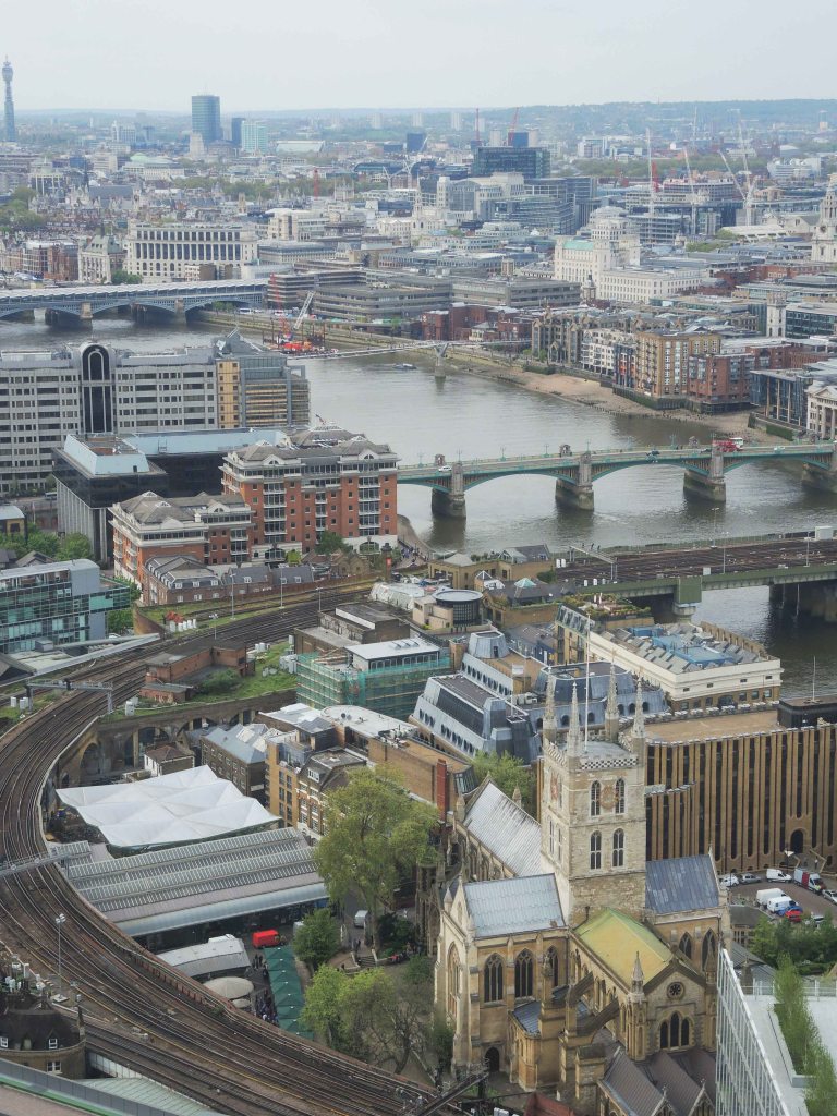 Southwark cathedral location today from the Shard