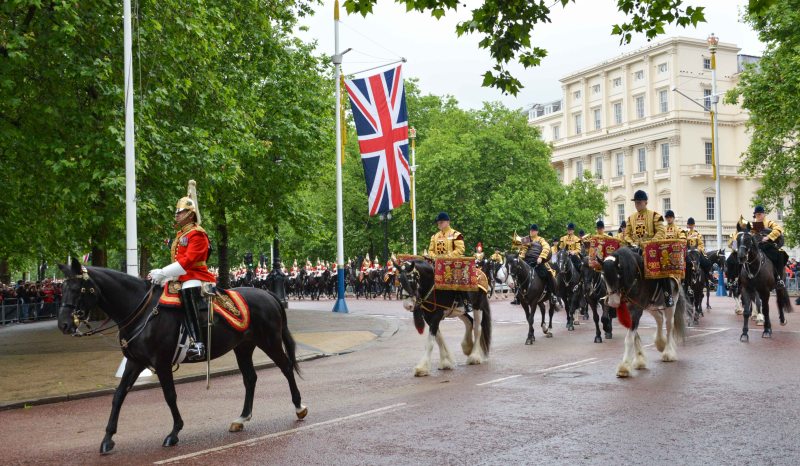 Horse Guards Band Arrives along the Mall - London