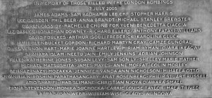 7/7 London Bombing Memorial -Hyde Victims who died