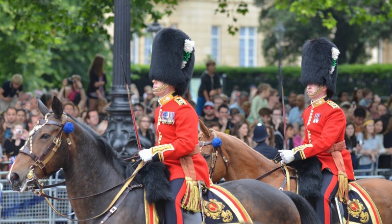 Welsh Guards Colonel on Horseback outside Buckingham Palace