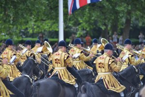 The Household Cavalry Mounted Regiment Band attends Trooping The Colour