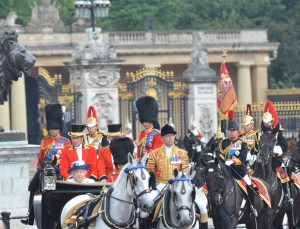 The Queen , Prince Charles, Prince William, and Princess Anne