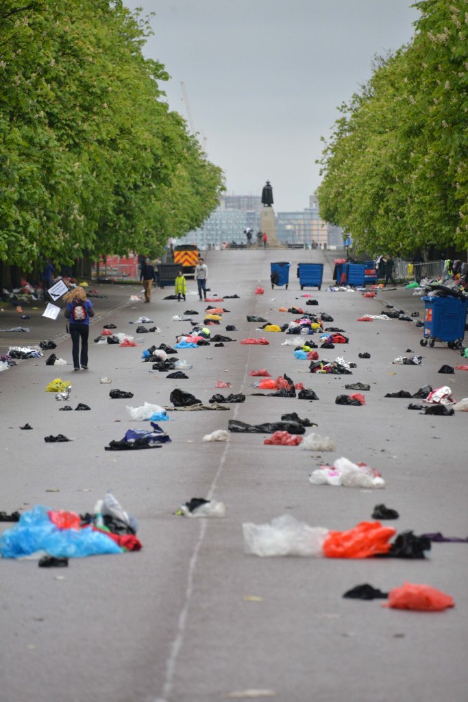 Start line Greenwich Entrance dumped clothes